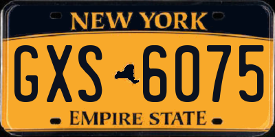 NY license plate GXS6075