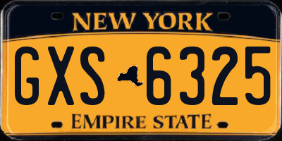 NY license plate GXS6325