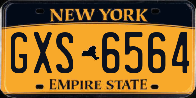 NY license plate GXS6564