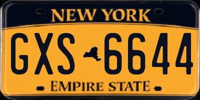 NY license plate GXS6644