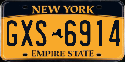 NY license plate GXS6914