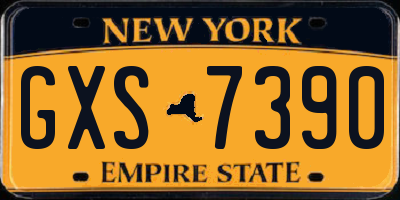 NY license plate GXS7390