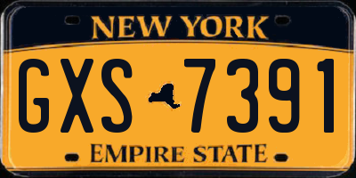 NY license plate GXS7391