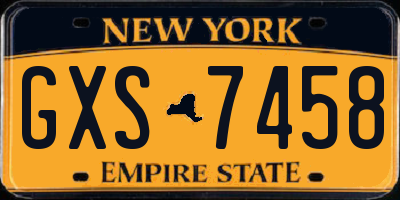 NY license plate GXS7458