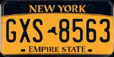 NY license plate GXS8563