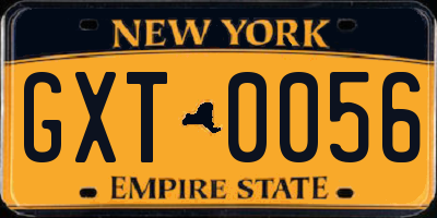 NY license plate GXT0056