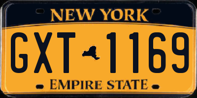 NY license plate GXT1169