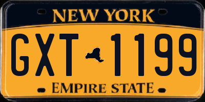 NY license plate GXT1199