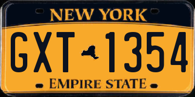 NY license plate GXT1354