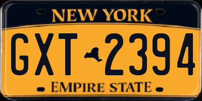 NY license plate GXT2394