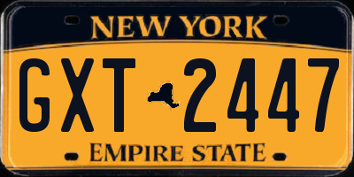 NY license plate GXT2447