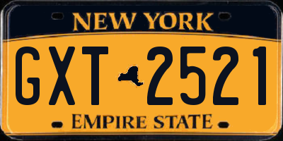 NY license plate GXT2521