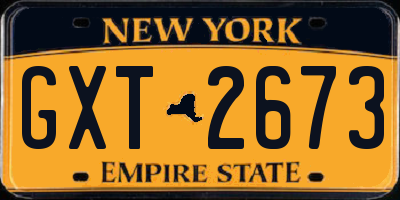 NY license plate GXT2673