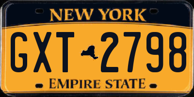NY license plate GXT2798