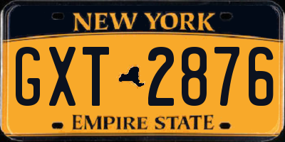 NY license plate GXT2876
