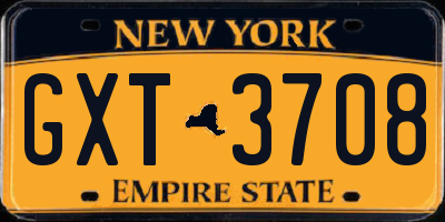 NY license plate GXT3708