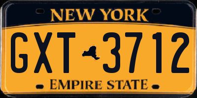 NY license plate GXT3712