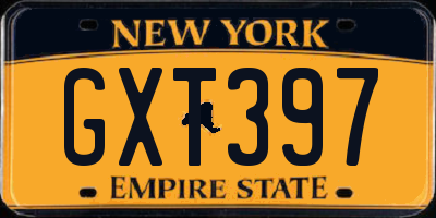 NY license plate GXT397