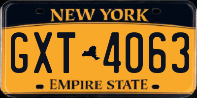 NY license plate GXT4063