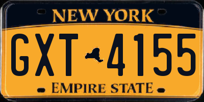 NY license plate GXT4155