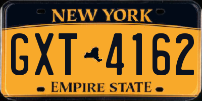 NY license plate GXT4162