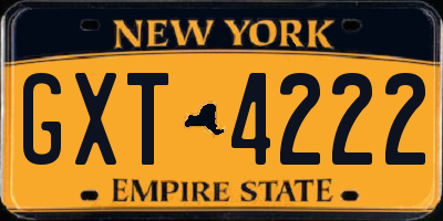 NY license plate GXT4222