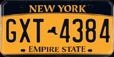 NY license plate GXT4384