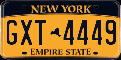 NY license plate GXT4449