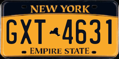 NY license plate GXT4631