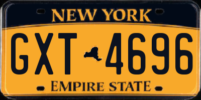 NY license plate GXT4696