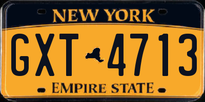 NY license plate GXT4713