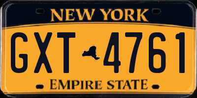 NY license plate GXT4761