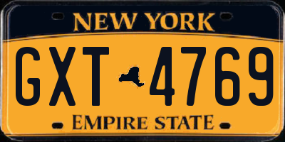 NY license plate GXT4769