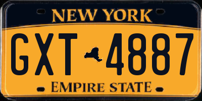 NY license plate GXT4887