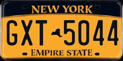 NY license plate GXT5044