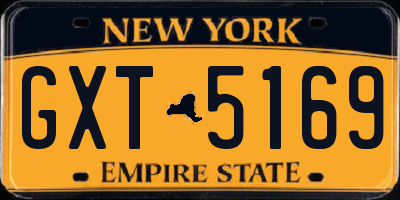 NY license plate GXT5169