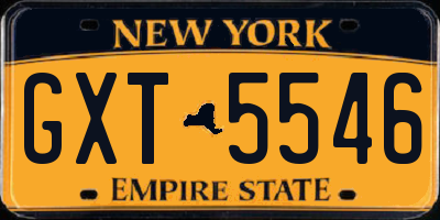 NY license plate GXT5546