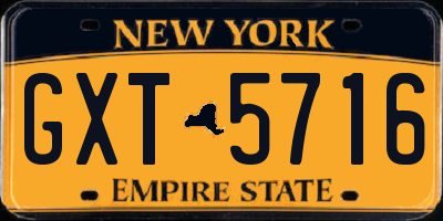 NY license plate GXT5716