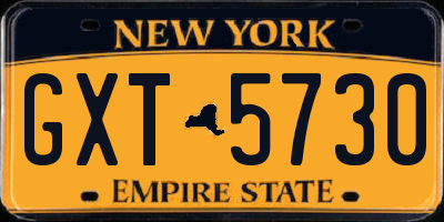 NY license plate GXT5730