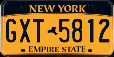 NY license plate GXT5812