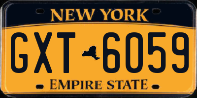 NY license plate GXT6059