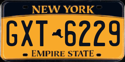 NY license plate GXT6229