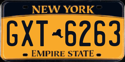 NY license plate GXT6263