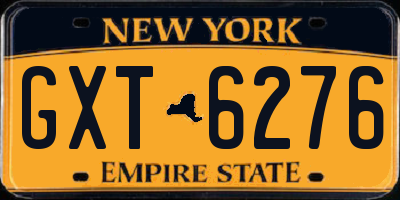 NY license plate GXT6276