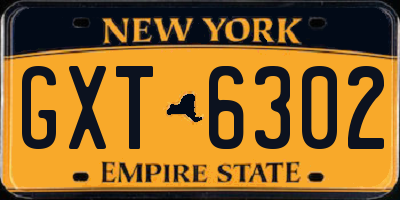 NY license plate GXT6302