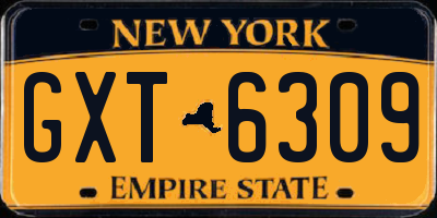 NY license plate GXT6309