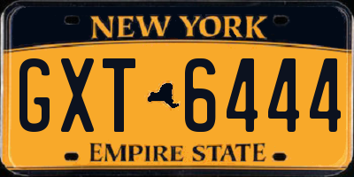 NY license plate GXT6444