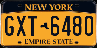 NY license plate GXT6480