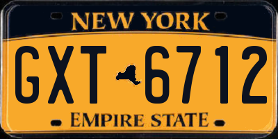 NY license plate GXT6712