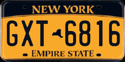 NY license plate GXT6816